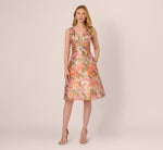 Metallic Floral Jacquard Midi Dress In Yellow Orange Multi 7