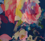 Off Shoulder Floral Organza High Low Dress In Navy Multi 7