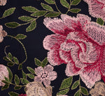 Embroidered Floral Cap Sleeve Column Gown In Navy Blush 6