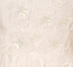 Sleeveless 3D Floral Taffeta Bubble Dress In Ivory 7