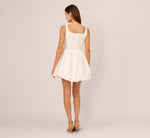 Sleeveless 3D Floral Taffeta Bubble Dress In Ivory 6