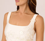Sleeveless 3D Floral Taffeta Bubble Dress In Ivory 4