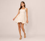 Sleeveless 3D Floral Taffeta Bubble Dress In Ivory 2