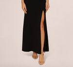 Scalloped Collar Tuxedo Mermaid Gown In Black 4