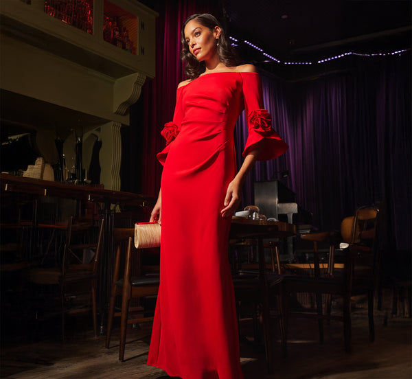 red off shoulder dress long sleeve Red Off Shoulder Ruched Long Sleeve Midi Dress  PinkBlush
