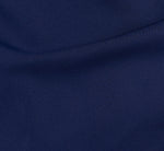 Off Shoulder Bell Sleeve Rosette Gown In Navy Sateen 7