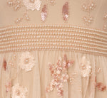 Cap Sleeve Pearly Sequin Cocktail Dress In Pale Pink 7