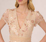 Cap Sleeve Pearly Sequin Cocktail Dress In Pale Pink 4