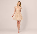 Cap Sleeve Pearly Sequin Cocktail Dress In Pale Pink 8