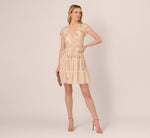 Cap Sleeve Pearly Sequin Cocktail Dress In Pale Pink 2
