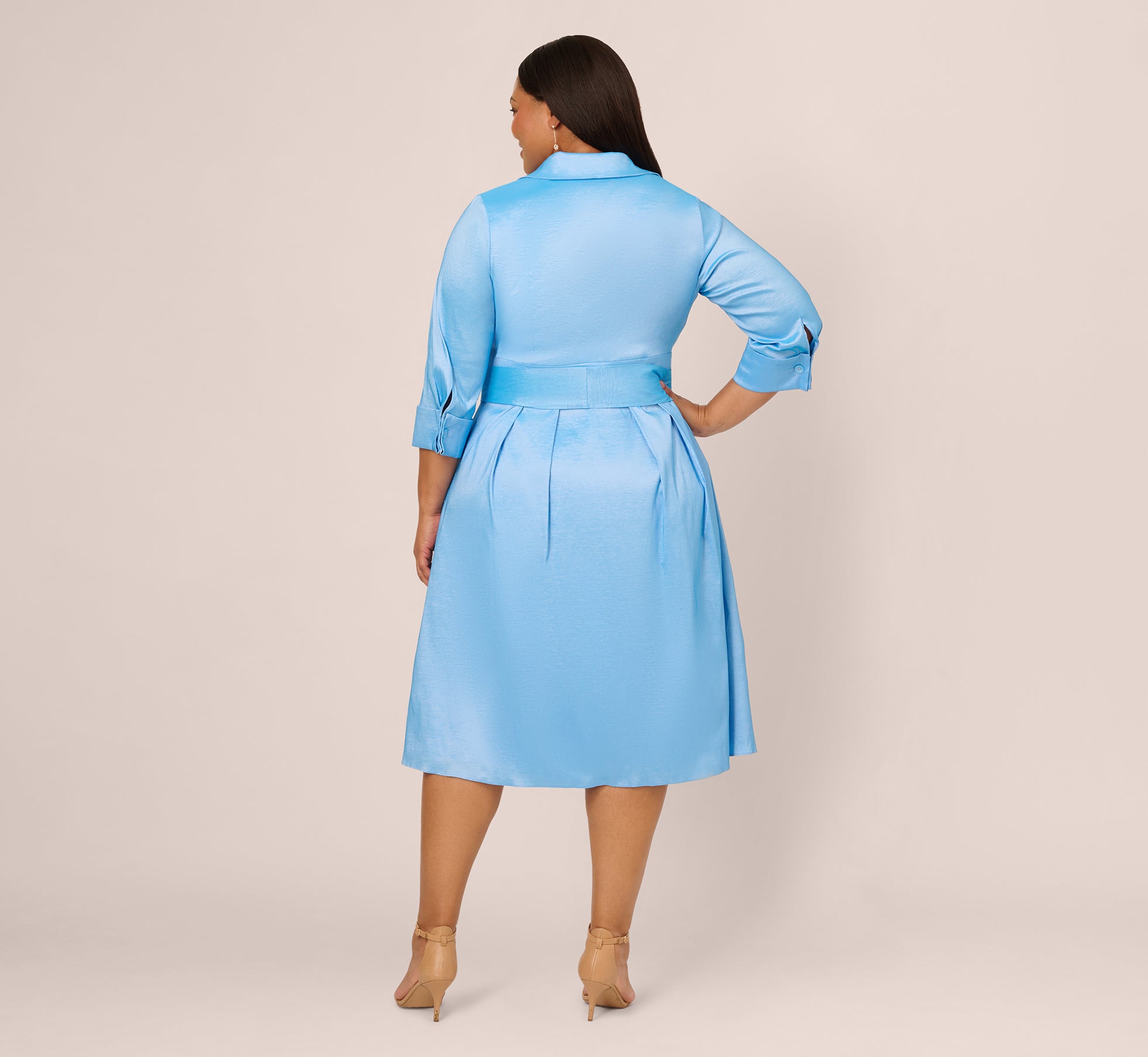 Adrianna Papell Women's Taffeta Shirt Midi Dress Adrianna Papell Women's Taffeta Shirt Midi Dress