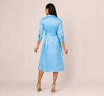 Three Quarter Sleeve Taffeta Midi Shirt Dress In Bluebell 6