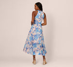 Sleeveless Floral Organza High Low Dress In Blush Blue Multi 5
