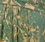 Plus Size Sleeveless Metallic Crinkle Midi Dress In Sage Gold 7