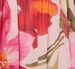 Plus Size Sleeveless Surplice Floral Chiffon Gown In Pink Orange Multi 6