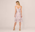 Floral Tulle Soutache A Line Midi Dress With Embellished Straps In Ivory Multi 5