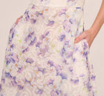 Floral Tulle Soutache A Line Midi Dress With Embellished Straps In Ivory Multi 4