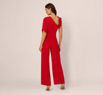 Asymmetrical 3D Floral Jumpsuit In Hot Pepper 5
