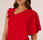 Asymmetrical 3D Floral Jumpsuit In Hot Pepper 3