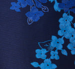 Sleeveless Square Neck Floral Jacquard Midi Dress In Blue Multi 6