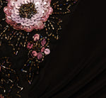 Sleeveless Asymmetrical Floral Beaded Jersey Gown In Black Multi 6