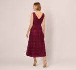 Sleeveless Soutache Embroidered Midi Dress In Light Wine 5