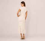 Cap Sleeve Lace Midi Dress In Ivory Nude 6