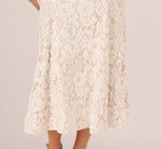 Cap Sleeve Lace Midi Dress In Ivory Nude 5