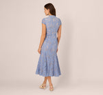 Cap Sleeve Lace Midi Dress In French Blue Nude 5