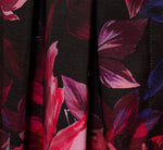 Three Quarter Sleeve Floral Taffeta Shirt Dress In Black Multi 6