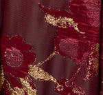Petite Off Shoulder Metallic Jacquard Midi Dress In Burgundy Gold 6