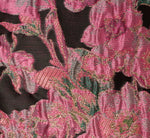 Sleeveless Metallic Floral Jacquard Midi Dress In Black Pink Multi 6