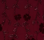 Plus Size Three Quarter Sleeve Velvet Floral Bead Sheath Dress In Mahogany 6