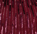 Linear Bead Cape Column Gown In Mahogany 6