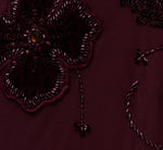 Sleeveless Velvet Beaded Floral Gown In Night Plum 6