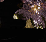 Off Shoulder Sequin Velvet Combo Gown In Black Multi 6