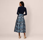 Long Sleeve Tuxedo Jacquard Combo Gown In Midnight Multi 5