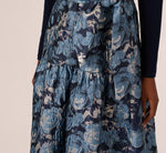 Long Sleeve Tuxedo Jacquard Combo Gown In Midnight Multi 4