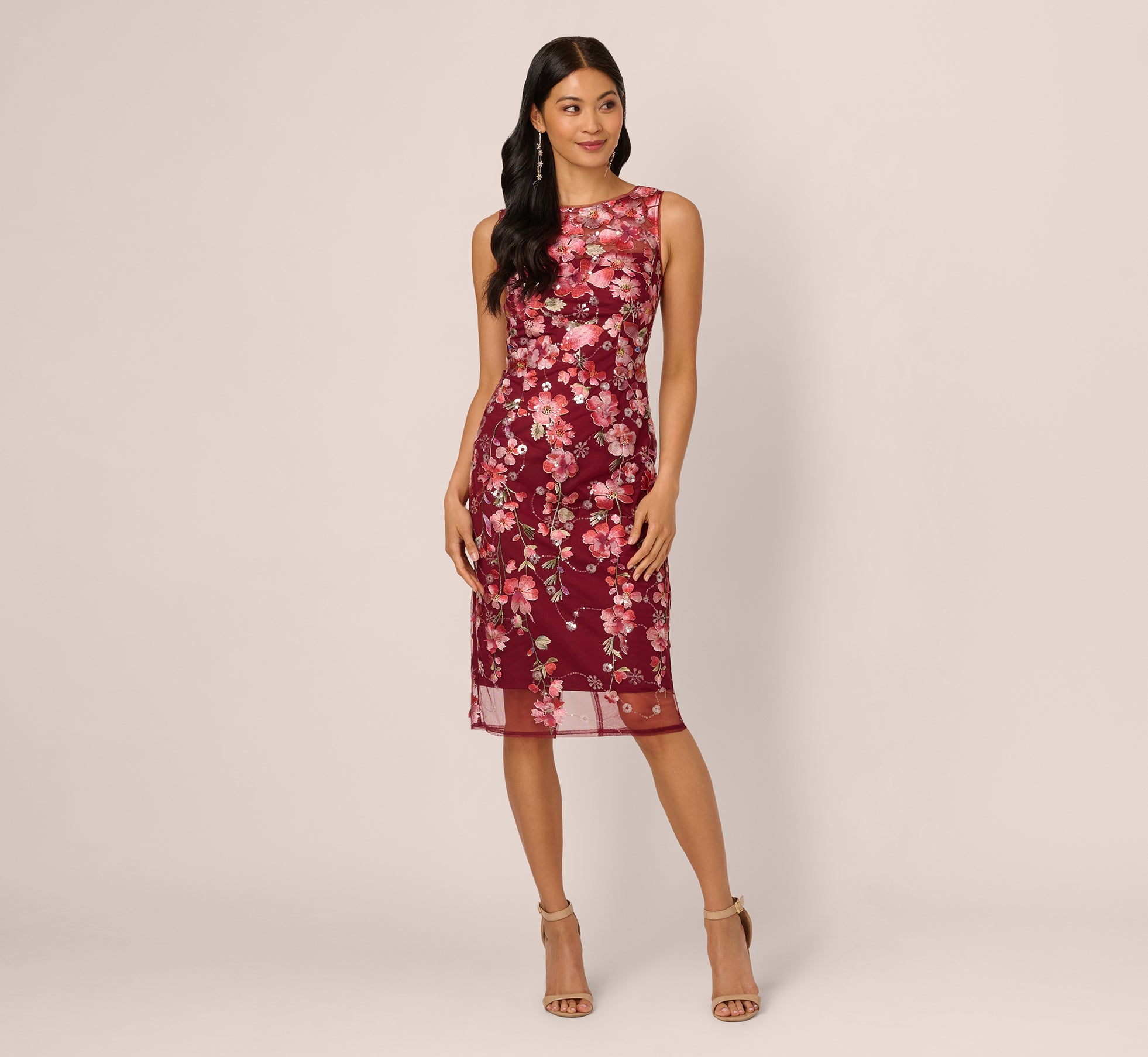 Strapless Floral Embellished Dress Adrianna Papell 3D Embroidered Floral Boat Neck Sleeveless Midi Dress Dillard's Strapless Floral Embellished Dress Adrianna Papell 3D Embroidered Floral Boat Neck Sleeveless Midi Dress Dillard's