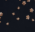 Plus Size Short Sleeve Floral Sequin Shift Dress In Midnight Rosegold 6