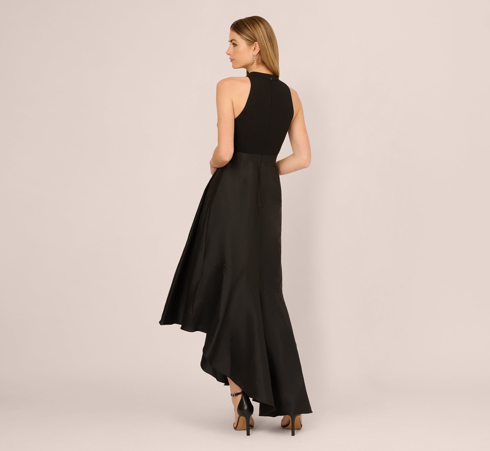 Adrianna Papell Women's Crepe Combo Taffeta Gown - Black