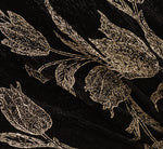 Sleeveless Asymmetrical Crinkle Metallic Floral Gown In Black Gold 6