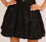 Sleeveless Sequin Soutache Bubble Cocktail Dress In Black 3