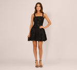 Sleeveless Sequin Soutache Bubble Cocktail Dress In Black 1