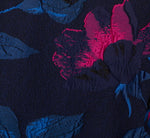 One Shoulder Floral Jacquard A Line Gown In Navy Orchid 6