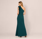 One Shoulder Ruffle Mermaid Gown In Hunter 5
