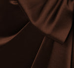 Long Sleeve Satin Bow Gown In Chocolate 6