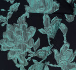 Floral Jacquard Shawl Collar Gown In Navy Multi 7