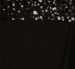 Strapless Sequin Ruffle Combo Gown In Black 6