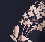 Off Shoulder Metallic Floral Jacquard Gown In Navy Blush 7